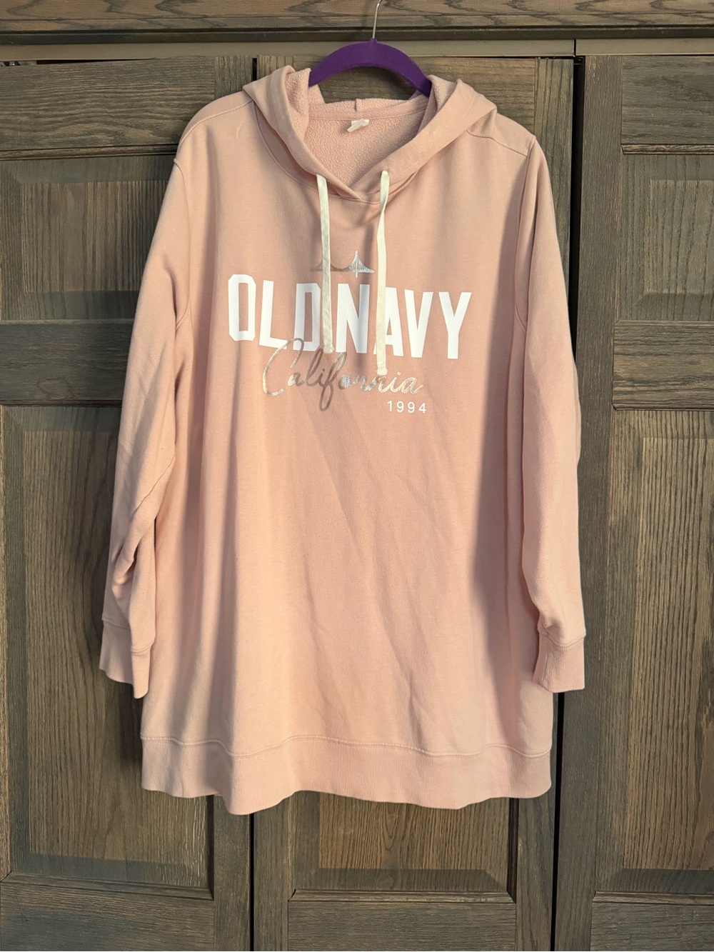 Old Navy Light Pink Hooded Pullover Sweatshirt with Front Logo